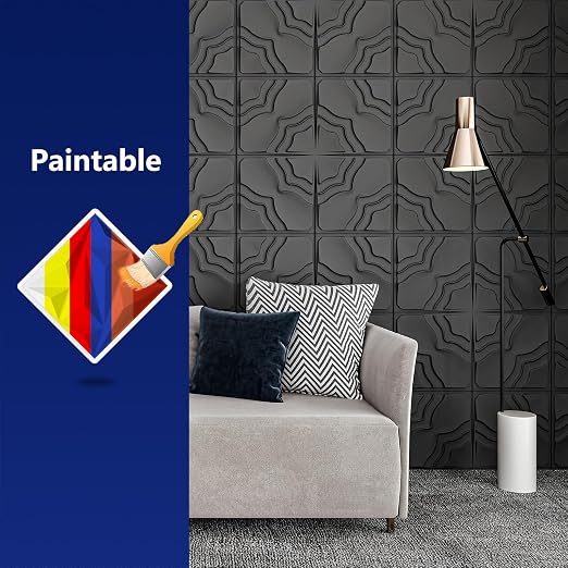 Art3dwallpanels 3D Wall Panels, 33 Pack, 12x12 Inch, Black | Modern Raised 3D PVC Wall Tiles for Interior Wall Decor, 2 Different Effects, Easy DIY Mount for Residential and Commercial - Image 7