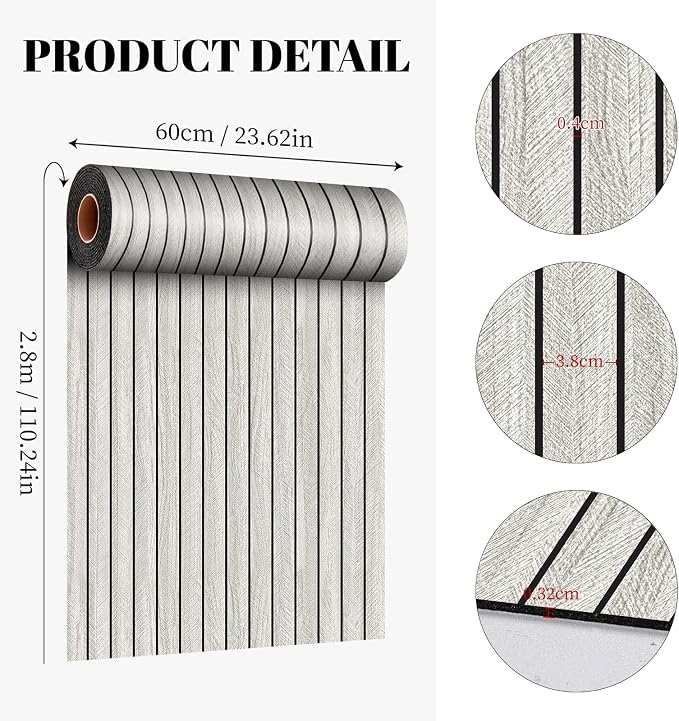 3D Peel and Stick Wall Panels Thick Faux Wood Grain Slat Wallpaper | 23.62" x 110.24" Self Adhesive PVC Thick Soundproof Foam Panels for Walls Living Room Bedroom TV Background Ceiling - Image 9