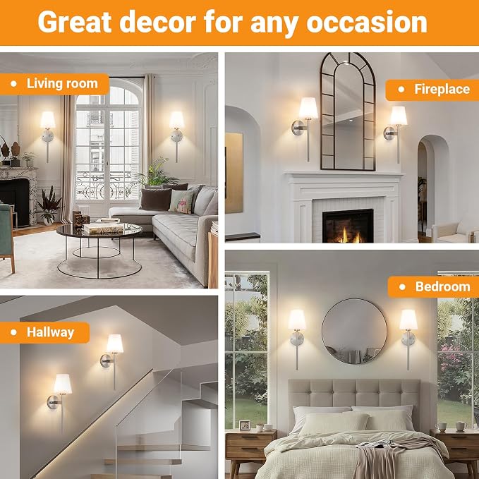 Battery Operated Wall Sconces Set Of 2, Wireless Battery Wall Light With 10000mAh RGB Rechargeable Magnetic Bulb, Rechargeable Wall Sconce With Remote Control For Bedroom, No Electrician Required - Image 8