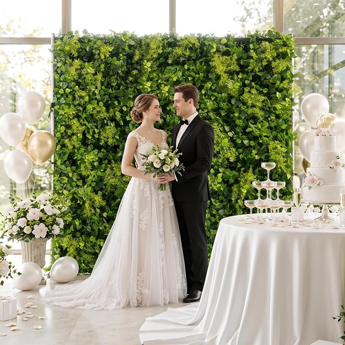 Artificial Green Flower Wall Panels, 3D Silk Floral Wall Backdrop | Quick Assembly/Storage Roll Up, Both Eco＆Pet Friendly Decor for Wedding,Baby Shower,Party and Home Decor,4ft*8ft - Image 4