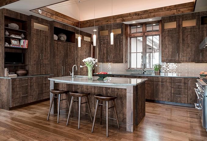 Dimoon 197''x17.7 Wood Wallpaper Brown Wood Paper Wood Plank Peel and Stick Wallpaper Removable Rustic Grain Self Adhesive Vintage Distressed Grain Cabinet Vinyl Roll - Image 5