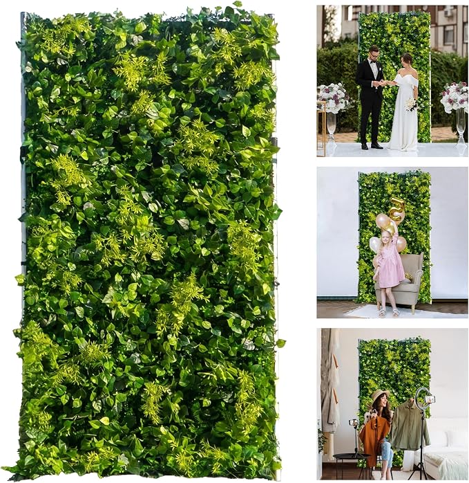 Artificial Green Flower Wall Panels, 3D Silk Floral Wall Backdrop | Quick Assembly/Storage Roll Up, Both Eco＆Pet Friendly Decor for Wedding,Baby Shower,Party and Home Decor,4ft*8ft by COCOFLOWERWALL