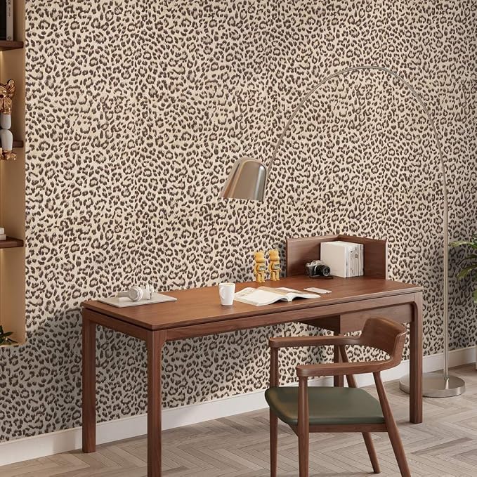 Arthome Leopard Peel and Stick Wallpaper Removable Contact Paper 17" x 400" | Covers 47.2 sq ft,Removable Waterproof & Oil-proof. Ideal for Full Accent Walls or Long Hallway Runs - Image 4