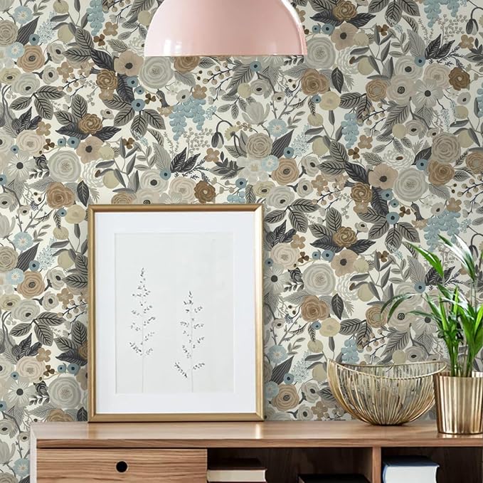 Ismoon 17.3''x78.7''Floral Peel and Stick Wallpaper Watercolor Vintage Contact Paper Removable Self-Adhesive Wallpaper Renovated Furniture for Cabinets Shelves Counter Tops Wall Decor Roll - Image 6