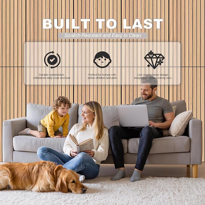 WoveN SounD Acoustic Wall Panels, Natural Oak, 10 Pack, 47.2x23.6 in | Self-Adhesive, Peel and Stick, NRC 0.95, Premium Sound, Echo Proof, Slat Decor, Studio, Home, Office, Media Room - Image 6