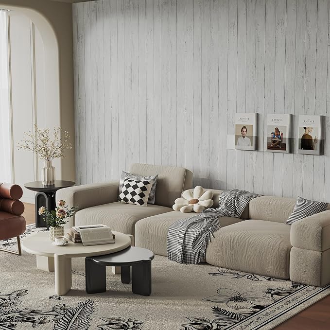 Shiplap Peel and Stick Wallpaper, Contact Paper for Classroom Home Decor | with Tools Self-Adhesive White Wood Plank Film, Farmhouse Decor for Bulletin Board Desk Cabinet & Home Renovation 17.7"x118" - Image 6