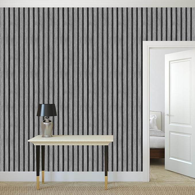 Yun-aeon Natural Wood Peel and Stick Wallpaper Grey Wood Slats - 17.3"x 480" Self-Adhesive Waterproof Vinyl Removable Wall Paper for Wall Decor Bedroom - Image 6