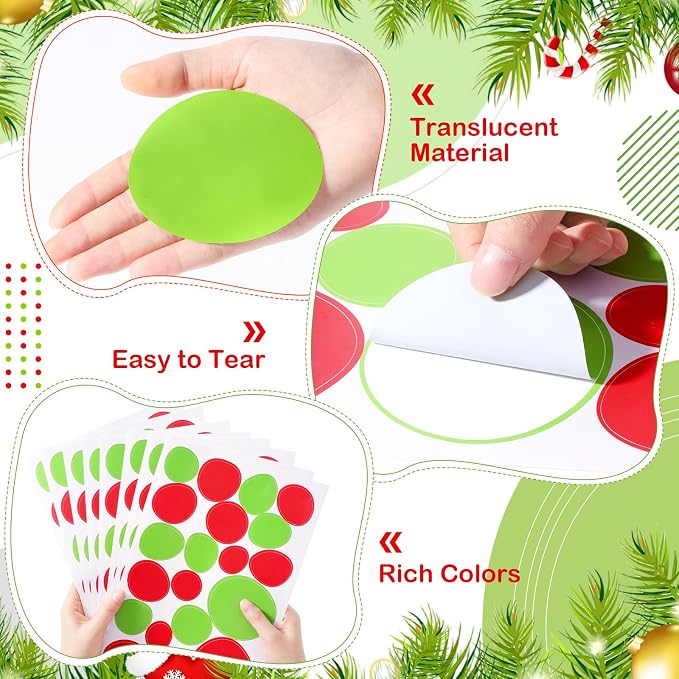 TaoBary 15 Sheet 300 Pcs Polka Dot Wall Decals Boho,Red Green | Removable Peel Stick Stickers for Playroom Nursery Kids Room, Irregular Sizes Terrazzo Decor, Vinyl Safe for Walls - Image 3