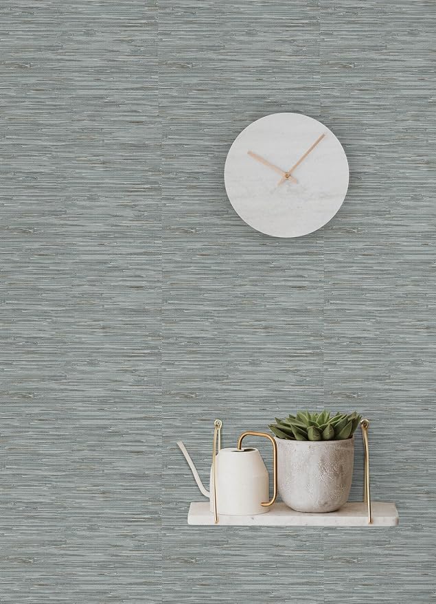 NuWallpaper Multicolor Grassweave Peel and Stick Wallpaper, Multicolor Grassweave Removable Contact Paper for Walls, Self Adhesive Wall Covering for Bedroom Living Room Accent Wall - Image 3