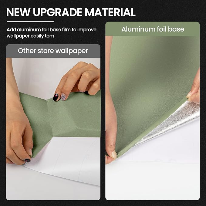 Green Peel and Stick Wallpaper Green Contact Paper for Cabinets and Drawers | 15.7" x 118.1" Self Adhesive Removable Vinyl Film Wall Papers Bedroom Decorative Table and Wall Reform - Image 8
