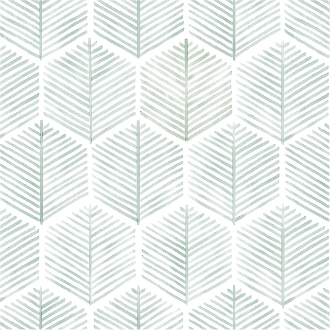 OSECAGE Modern Peel and Stick Wallpaper Boho Contact Paper 17.3''×276'' | Geometric Self Adhesive Wallpaper Removable White and Green Wall Paper Decorative for Bedroom Bathroom Cabinets Decor Vinyl by OSECAGE