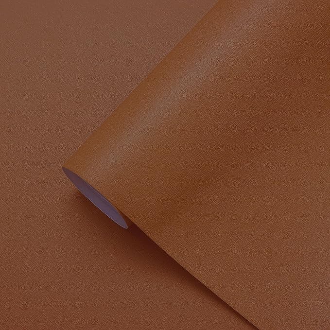 Yasinet Dark Orange Wallpaper Solid Color Contact Paper Dark Orange Self Adhesive Removable Wallpaper for Walls Kitchen Decorative Vinyl Rolls 17.7" X 393.7" by Yasinet