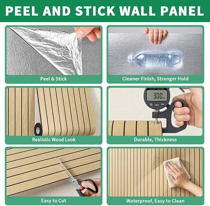 Peel and Stick Wood Wall Panel Roll - Image 4