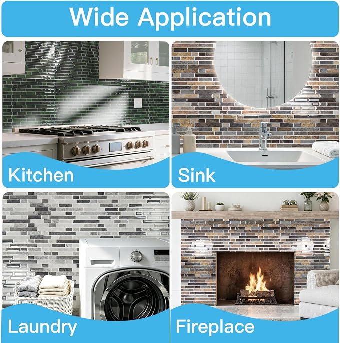 Art3d Linear Tile Peel and Stick Backsplash, 10-Pack, Vintage Sandstone | 12 x 12 Inch, Enhanced Thickness, Warp Resistant, Strong Adhesion, Sturdy, for Kitchen, Bedroom, Ideal for Home Improvement - Image 9