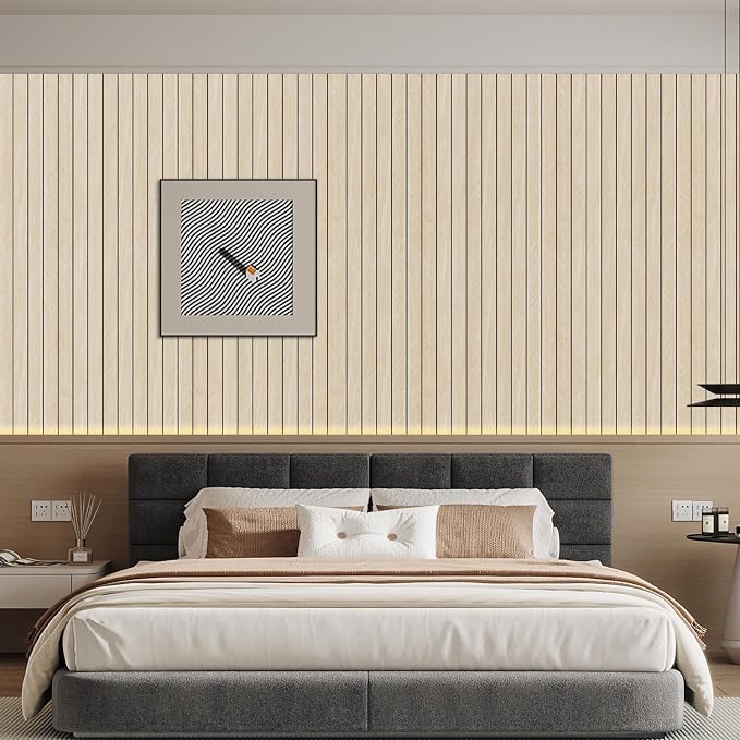 Arthome Peel and Stick Slat Wall Panels 15.7 "x120,Self-Adhesive PVC Wood Grain Wallpaper Panel,3D Thick Faux Soundproof Backsplash Accent Wall Tile for Walls & Furniture (Beige- Coverage 13 Sq.ft) - Image 5