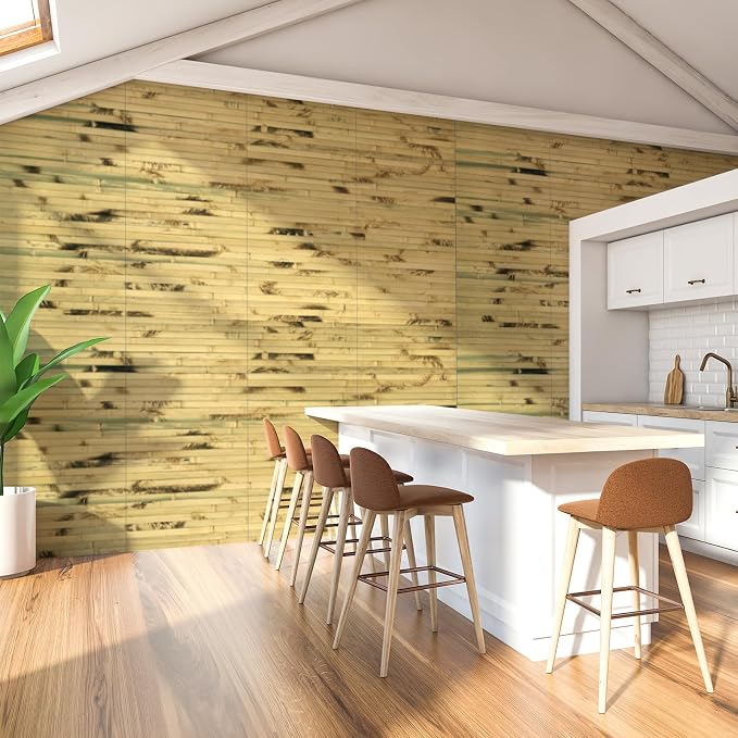 Art3d 12 x 96 in Pole Wrap Natural Bamboo Wall Panel, 1-Pack, Light Burned | Renewable Raw Board, Waterproof, No Emission, Wear-Resistant, Freely Cuttable, Stylish Wall Decor for Bedroom and Office - Image 7