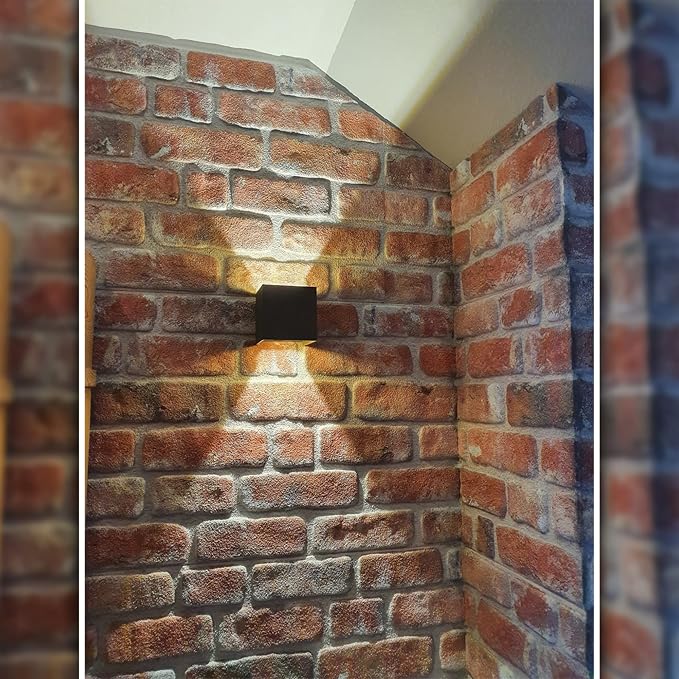 Dundee Deco 3D Wall Panels Faux Brick - Cladding Red Brown Stone Look Wall Paneling, Styrofoam, Sample, Size 10 x 10 in. - Image 5