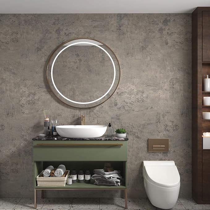3yecao Grey Concrete Wallpaper Peel and Stick Gray Concrete Contact Paper | 31"×591" Large Size Wide Thick Light Beige Cement Wallpaper Vinyl Waterproof Self Adhesive Stickers for Bedroom Garage Walls - Image 2