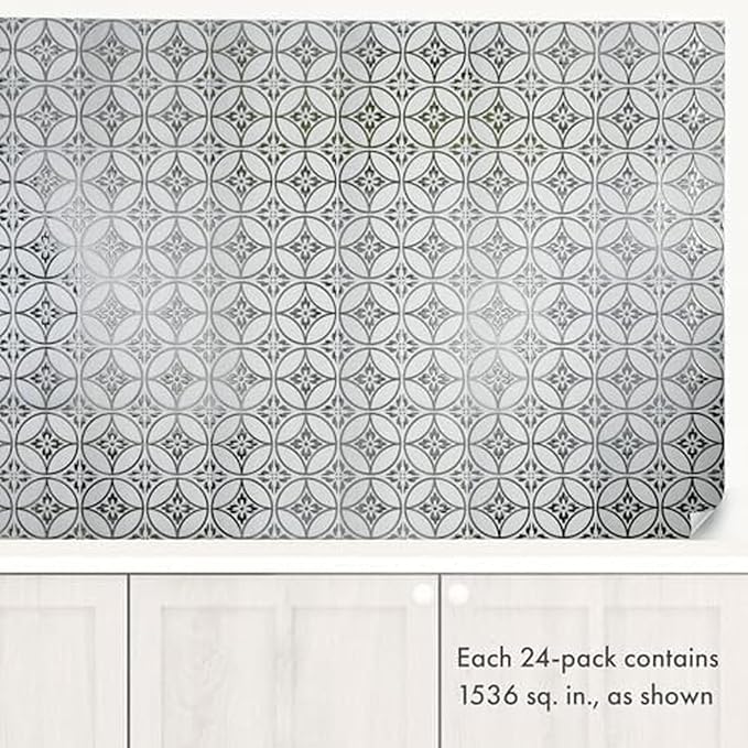 Main Street Peel and Stick Wallpaper Tiles, Floral Circles, 24-Pack | 8 x 8 in tile size, Removable, Self Adhesive, Renter-Friendly, For Kitchen and DIY Projects - Image 3