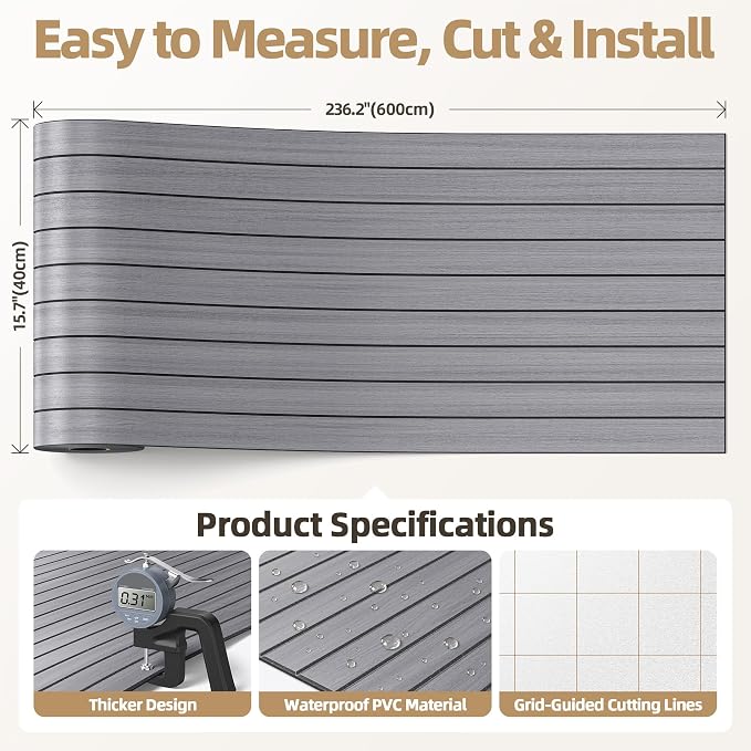 Peel and Stick Wood Slat Wall Panels, 3D PVC Faux Gray Wood Grain Wallpaper | 15.75"x236" Soundproof Wall Panels with Self Adhesive, Wall Coverning for Accent Walls Ceiling Bedroom Bathroom Kitchen Decor - Image 5