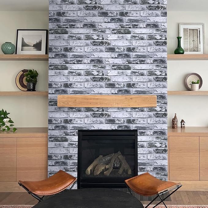 Commomy Faux Brick 3D Wall Panels,Thin UrltraLight PVC 22.8" x 11.8" | Thin UrltraLight PVC Peel and Stick Tile Retro Brick Printable for Bedroom,Living Room,TV Background（Covers 22.48 sq.ft) - Image 8