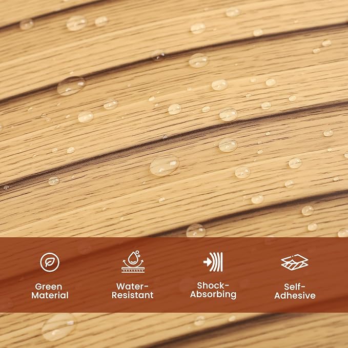 Thick Peel and Stick Slat Wall Panel Self-Adhesive 3D Wood Grain Yellow | Wallpaper Sticker Soundproof Moisture Resistant for Wall Ceiling (118"x15.75") - Image 3