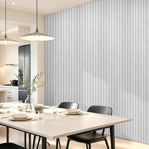 Art3dwallpanels 6-Pack Peel and Stick Wood Panels for Wall PVC, Light Gray | 48"x15.75", Self-Adhesive Slat Wall Panels, PVC Thick, 3D Wood Grain Wallpaper, for Walls and Ceilings, Packed in Long Boxes - Image 7