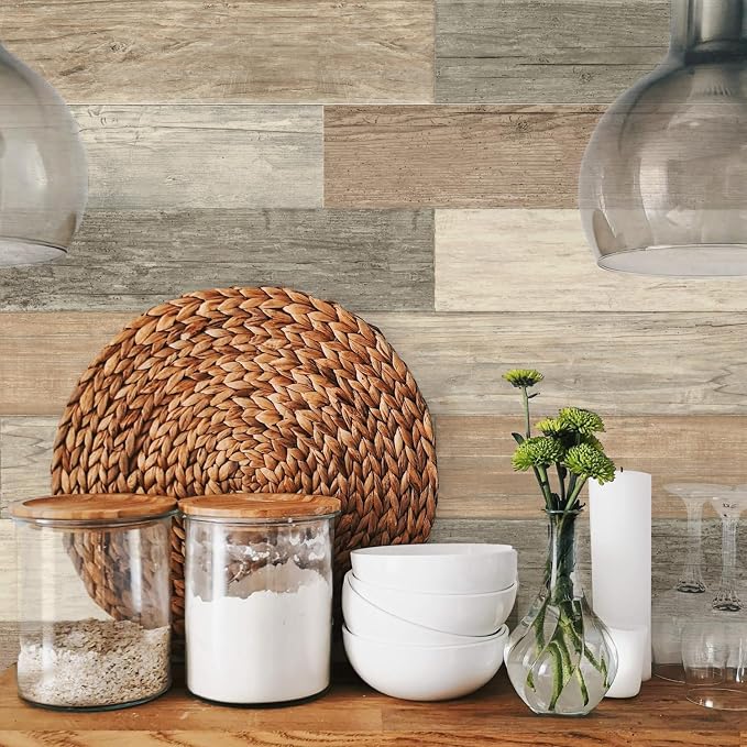 RoomMates RMK3695GM Distressed Barn Wood Plank Peel and Stick Giant Wall Decals, 17.25 X 36.5 - Image 4