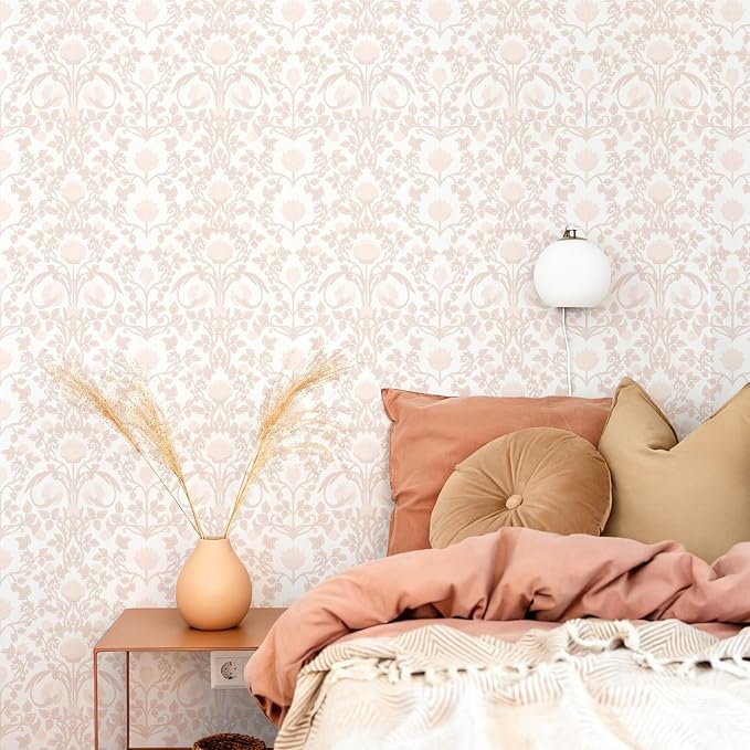 YXTII 590.5" × 17.3" Pink Peel and Stick Wallpaper, Floral Wallpaper for Bedroom Bathroom Self Adhesive Removable - Image 5