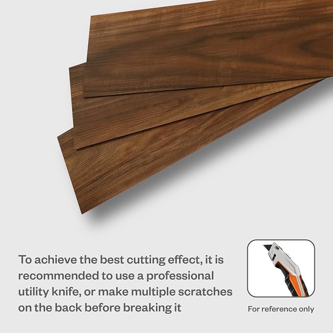 Peel and Stick Wall Panels, Easy Self Adhesive Vinyl Tiles Wall Planks, Farmhouse Wood Grain Shiplap for Kitchen Bedroom Interior WallDecor (12 pcs/18.1 Sq Ft/Box) (Horse Brown Smoked Wood) - Image 6