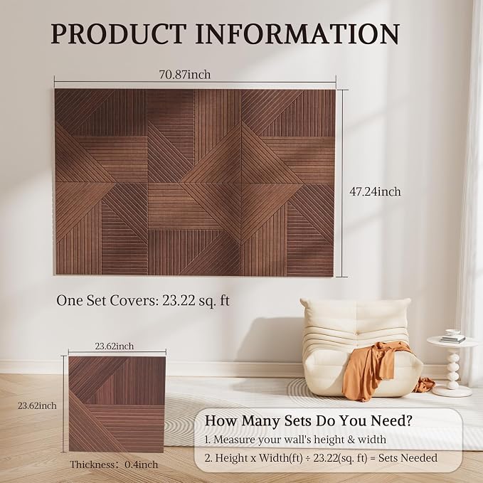 Acoustic Wall Panels, 6 Piece 23.62" X 23.62" Peel and Stick Wall Panels | High-Density Polyester Fiber Self Adhesive Soundproofing for Interior Wall Décor, Haven Panel Divide - Image 2