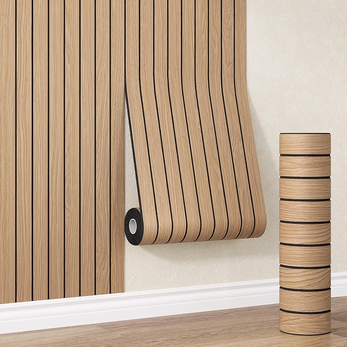 Peel and Stick Wood Wall Panel Roll by HomeUpgradeMadeSimple