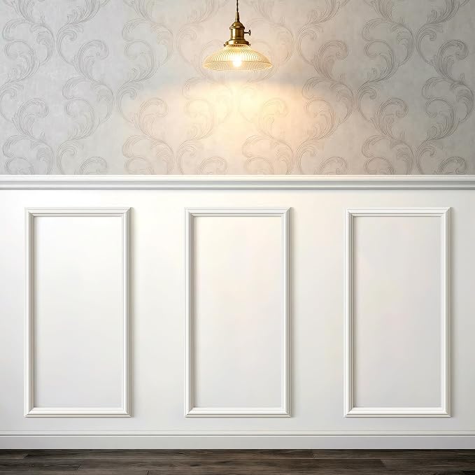INMOZATA Pre-Cut Peel and Stick Wall Molding Wainscoting Panels, 24" x 12" | Strong Adhesive, Paintable, Easy to Install, Ideal for Interior Wall Decor Living Room Bedroom Hallway by INMOZATA