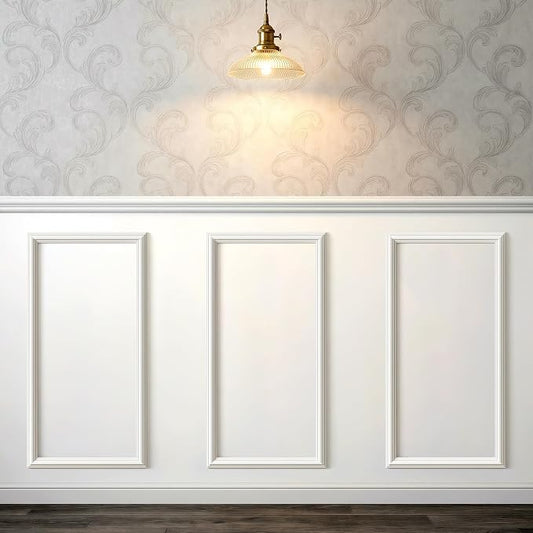 INMOZATA Pre-Cut Peel and Stick Wall Molding Wainscoting Panels, 24" x 12" | Strong Adhesive, Paintable, Easy to Install, Ideal for Interior Wall Decor Living Room Bedroom Hallway by INMOZATA