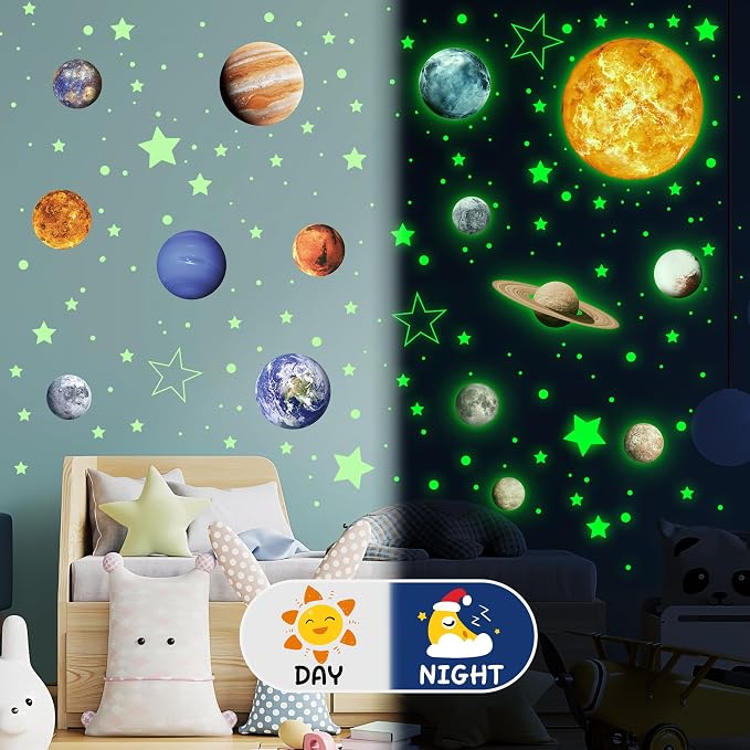 Solar System Wall Decals Glow in The Dark Stars 780 PCS, Glowing Planets Stickers for Ceiling, Nursery Wall Stickers for Bedroom, Kids Room Decorations (Green) - Image 5