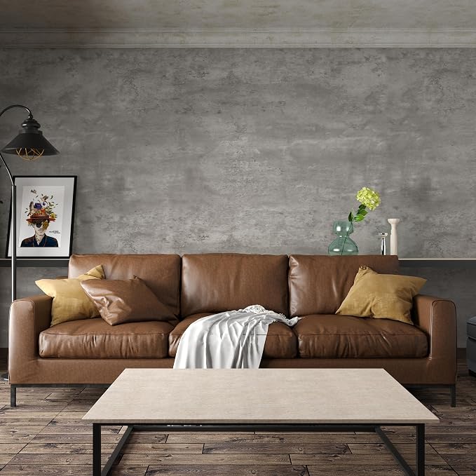 3yecao 48"×354" Extra Wide Thick Large Size Light Grey Concrete Wallpaper Peel and Stick Industrial Gray Concrete Cement Contact Paper Waterproof Wall Sticker for Bedroom Garage Basement Store Walls - Image 9