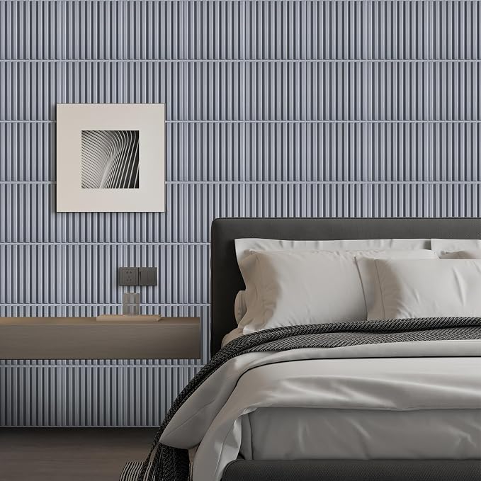 Heikki 30 Pack 3D Wall Panel for Interior Wall Décor, PVC Flower Textured Wall Panels for Living Room Bedroom Hotel Office, 11.8"x11.8", Double-Sided Tape (Gray-XHT) - Image 5