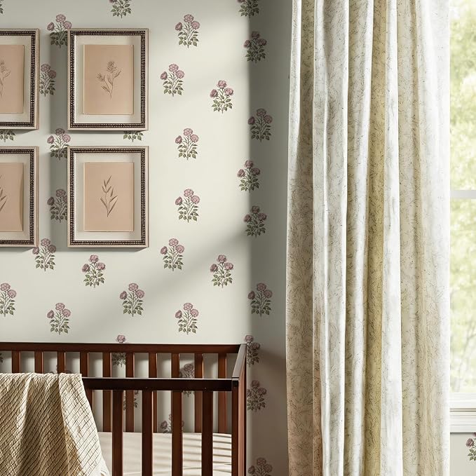 17.3”×393.7” Vintage Floral Wallpaper Retro Rose Flower Contact Paper for Cabinets Self Adheisve Floral Wallpaper for Bedroom Accent Wall Cabinets - Image 5