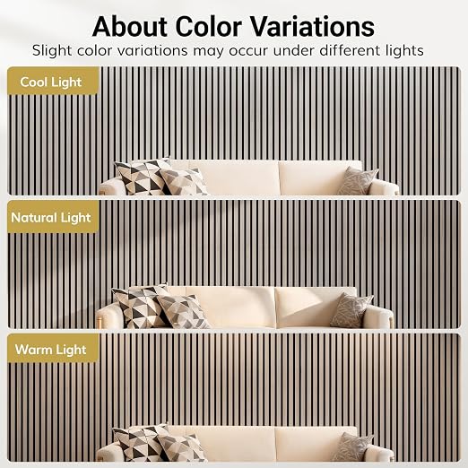 TONOR Wood Wall Panels for Interior Wall Decor-4 Pack 47.2" x 23.6" | Soundproof Wall Panels-31ft² for Noise Cancelling and Decoration, Living Room, Office, Gray - Image 8