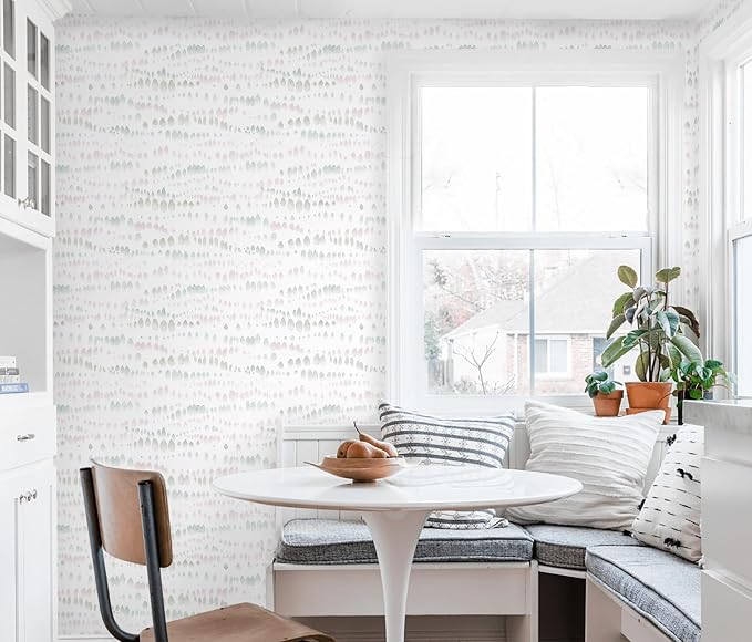 Heroad Boho Peel and Stick Wallpaper Pink/Colorful Contact Paper 17.3''x78.7'' Polka Dot Wall Paper Modern Removable Self Adhesive Wallpaper for Bathroom Kitchen Cabinet Waterproof Decor Vinyl Roll - Image 3