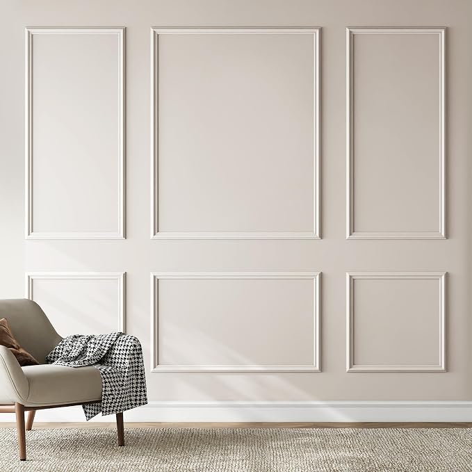INMOZATA Pre-Cut Peel and Stick Wall Molding, 50" x 20",50" x 40" | Strong Adhesive, Paintable, Easy to Install, Wainscoting Panel for Interior Wall Decor Living Room Bedroom Hallway by INMOZATA