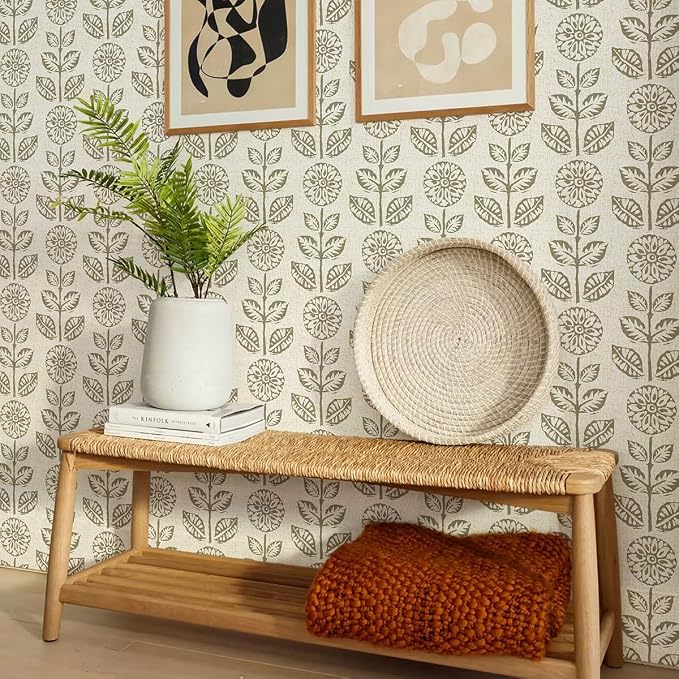 Wudnaye Vintage Floral Peel and Stick Wallpaper for Farmhouse 17.7in×590in | Tulip Peel and Stick Wallpaper Floral Contact Paper Boho Self Adhesive Removable Wall Paper Waterproof for Bathroom Kitchen - Image 9