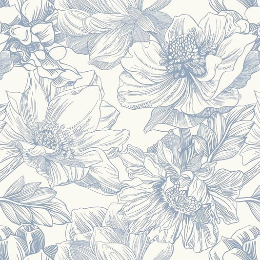 Ismoon Vintage Floral Wallpaper Peel and Stick Beige and Blue Contact Paper 17.3inx6.5ft Removable Self Adhesive Wall Paper for Bathroom Bedroom Cabinet Mural Wall Decor Vinyl Renter Friendly by Ismoon