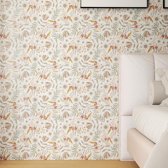 Hopepak Vintage Wallpaper Peel and Stick Floral Wallpaper Boho Floral Contact Paper Removable Self Adhesive for Living Room Bedroom Bathroom Cabinets Wall Decor Vinyl 17.3" x 78.7" - Image 7
