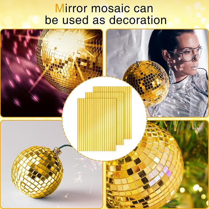 10800 Pieces Gold Disco Mirror Tile Self-Adhesive Mirrors Mosaic Tile - Image 3