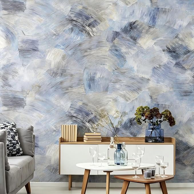 Matte 3D Peel and Stick Wall Panels,Thick PE Foam Imitation Abstract Oil Painting Self-Adhesive Removable Renter Friendly Wallpaper for Café,Gallery Decoration Dormitory Renovation(23.6"x11.8"10PCS) - Image 3