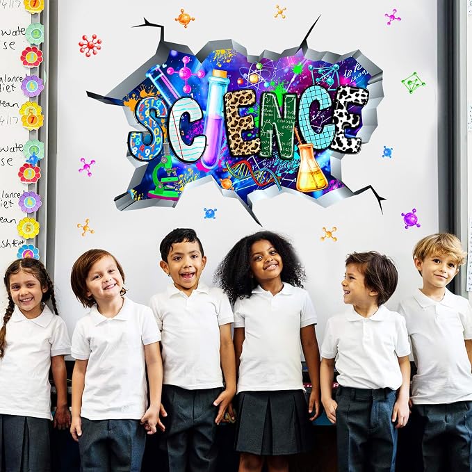 Science Wall Decals Science Classroom Decor Broken Walls Chemistry Stickers | Science lab decorations, kids educational wall decal, peel and stick, removable vinyl, biology art murals, for nursery school - Image 6
