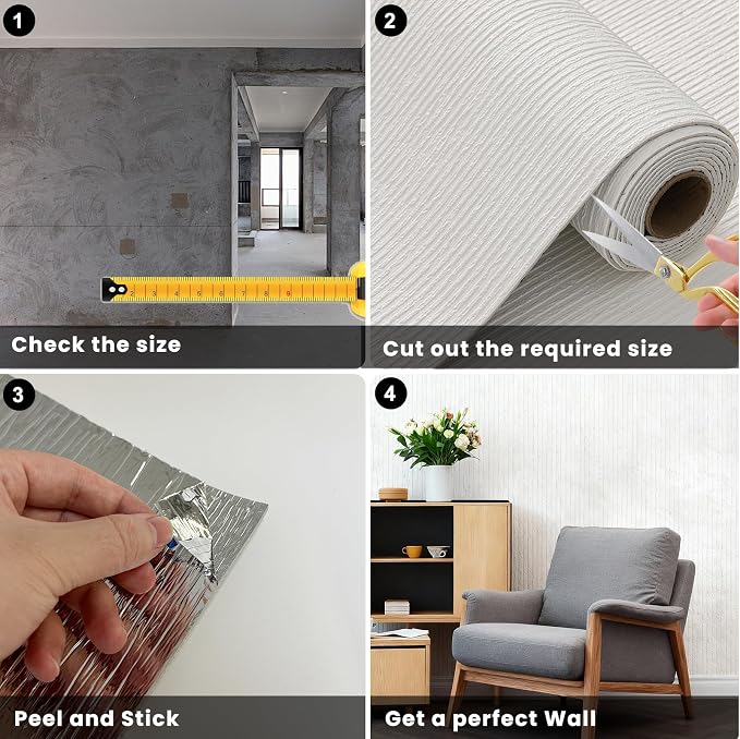 3D Wall Panels Peel and Stick – 2pc X 23.82"x110" PVC Faux Travertine Texture, Self Adhesive Waterproof Wall Covering, DIY Accent Wall, Sofa Background Backsplash & Modern Home Decor, Covers 36 sq.ft - Image 5