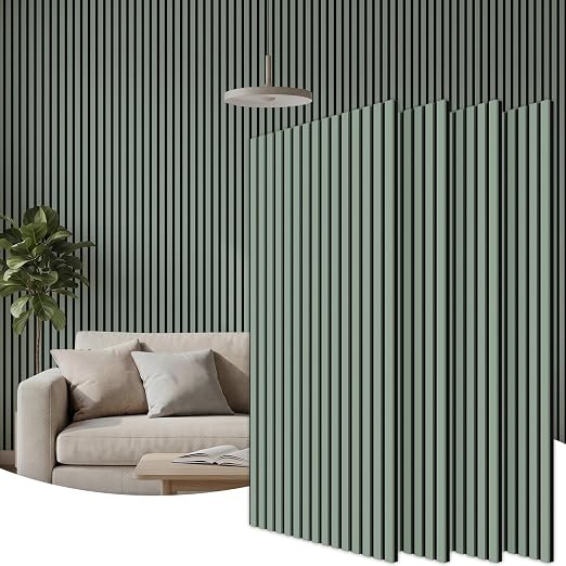 TONOR Wood Wall Panels for Interior Wall Decor, 4 Pack 47.2" x 23.6"(30.94ft²) Wood Slat Aacoustic Panels, Soundproof Wall Panels for Noise Cancelling and Decoration, Living Room, Office, Green by TONOR