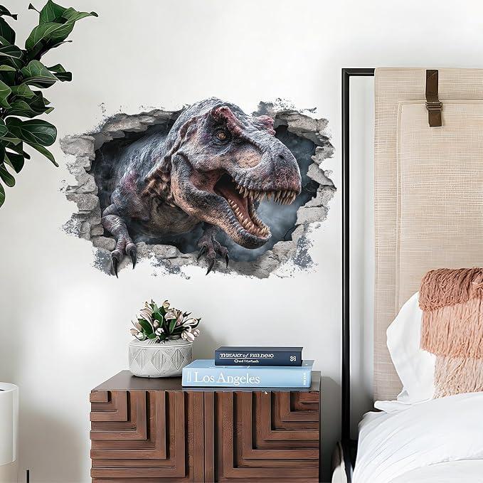 Tyrannosaurus Rex Wall Decals Stickers, Realistic Dinosaur Wall Art Peel and Stick, Removable Vinyl Wall Decor for Bedroom, Living Room, Office, Home Decoration - Image 5